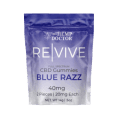 a blue and white package with white text