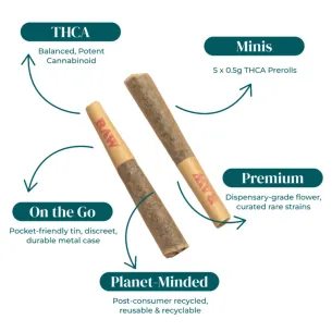 THCA BUBBLE HASH INFUSED PREROLLS | 5-PACK TINS