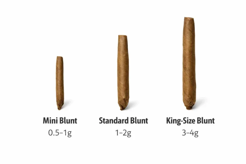 Three types of blunts, varying sizes.