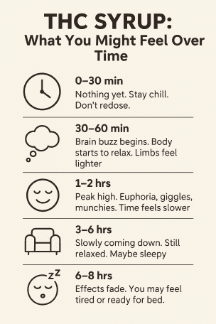 infographic about the stages of effects of consuming THC syrup