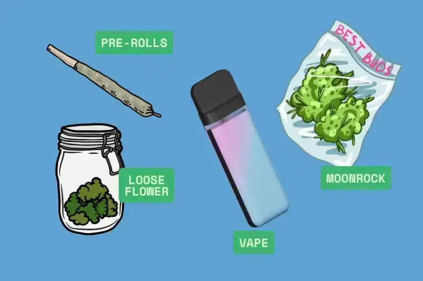 a close up of different types of diamond infused weed