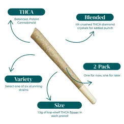 PHUK'D UP | THCA SUGAR DIAMOND INFUSED PRE-ROLLS | 2-PACK