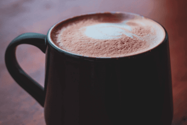 Hot coco in a large mug