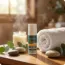 Relaxing spa setting with CBD product