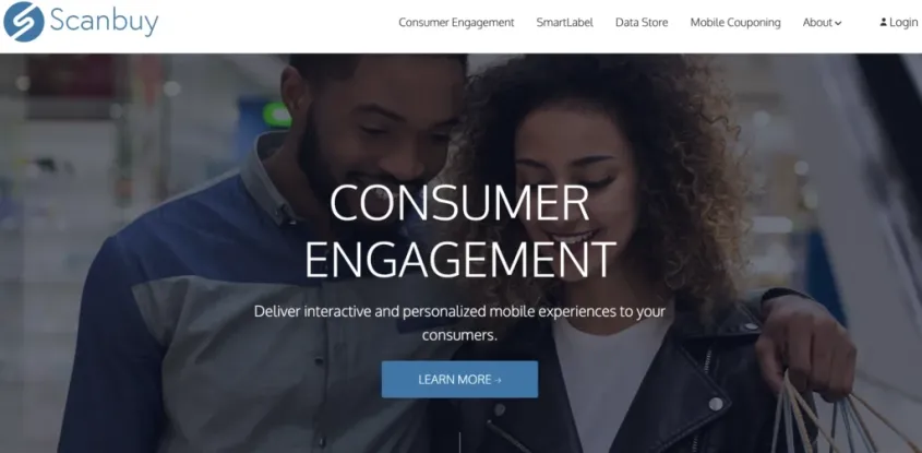 Homepage of the website Scanbuy