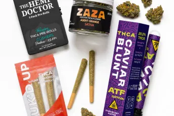 THCA hemp flower jars and pre-rolls