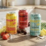 PHUK’D UP | DELTA 9 THC SELTZER | 50MG_LIFESTYLE Three colorful THC seltzer cans
