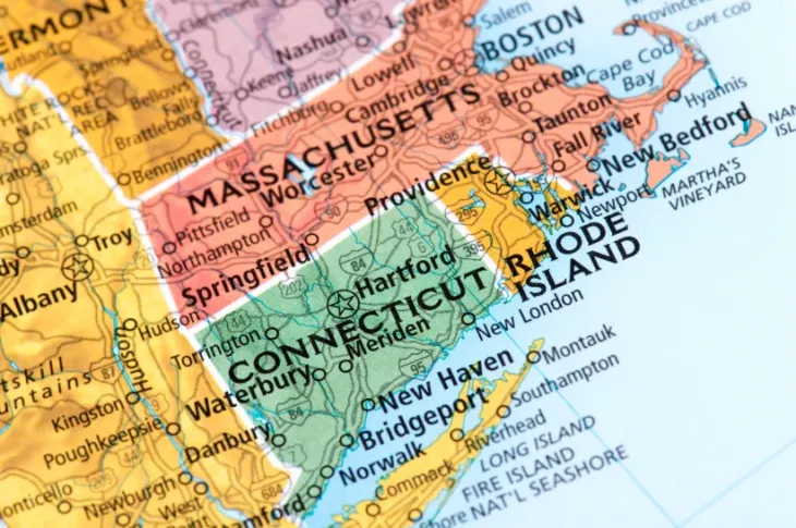 a map of the state of connecticut