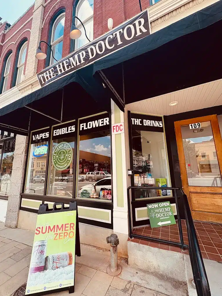The Hemp Doctor. Salisbury storefront with signs on the front