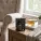 Tincture bottle beside tea and blanket
