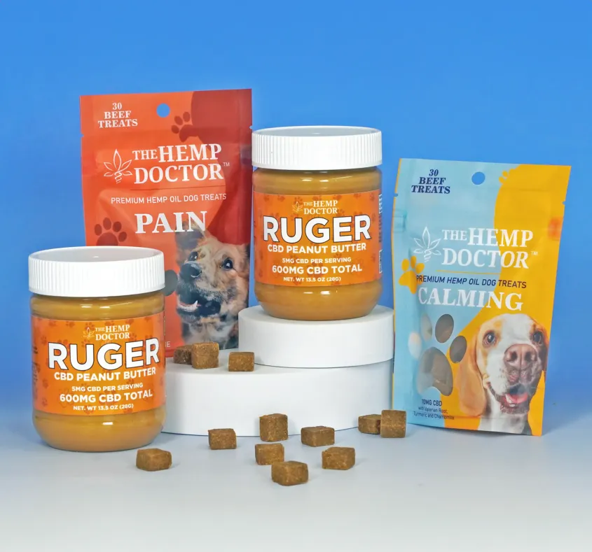 CBD dog treats and peanut butter