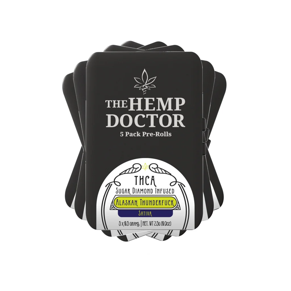 THCA SUGAR DIAMOND INFUSED PRE ROLLS 5 PACK TINS NAME