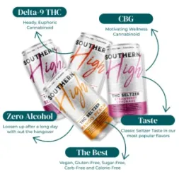 SOUTHERN HIGH | BOOST D9-THCV-YERBA MATE SELTZER | 15MG_INFOGRAPHIC SOUTHERN HIGH BOOST D9 THCV YERBA MATE SELTZER 15MG INFOGRAPHIC